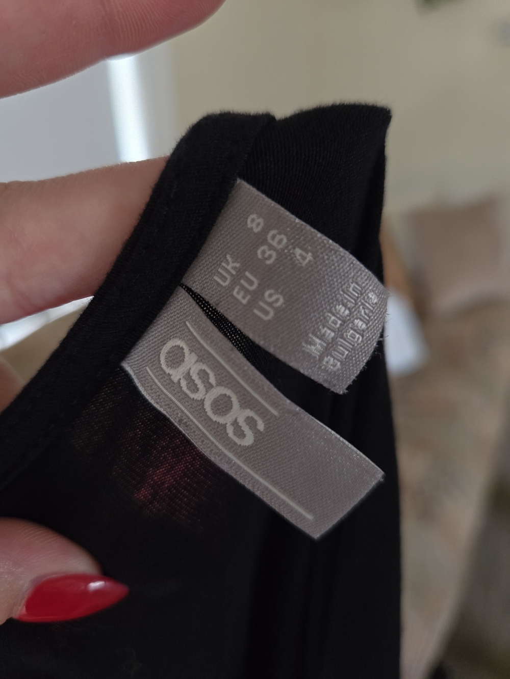 ASOS Black Sleeveless Knit Top with Logo Tag - Picture 2 of 5